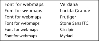 Fonts        suitable for webmaps