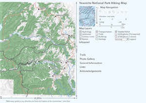 Yosemite National Park Hiking     Map