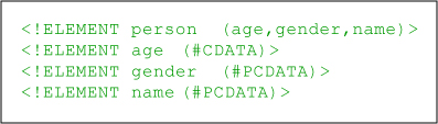 Content      of the DTD file "person.dtd"