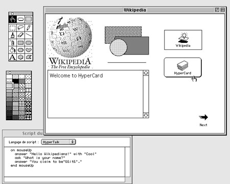 Example of Apple Hypercard (copyrighted by Apple).